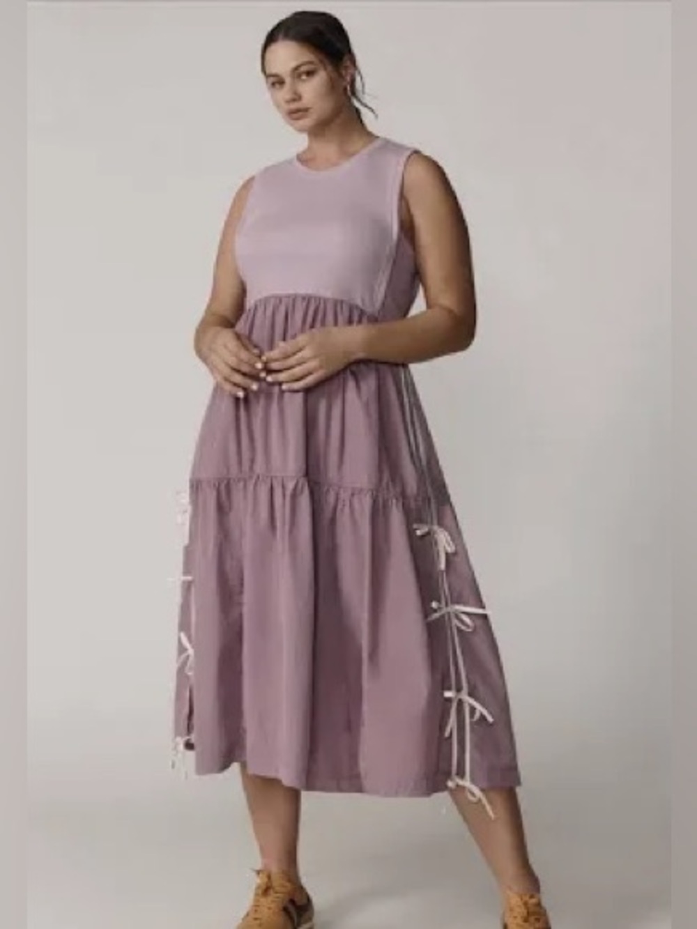Anthropologie Daily Practice Bowline Midi Dress in Lilac- Size XS